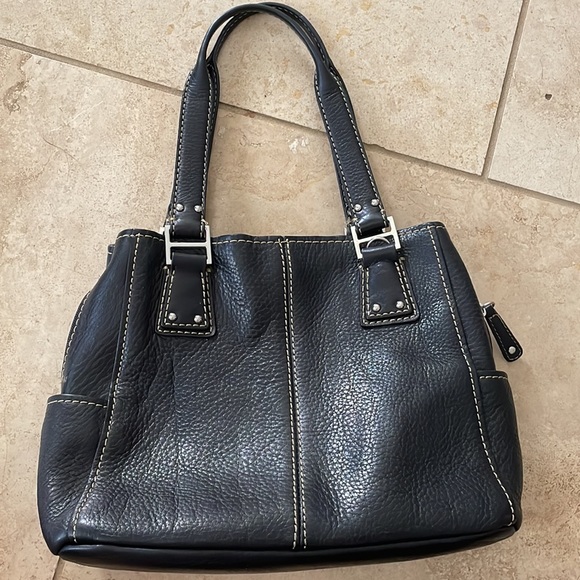 EUC Black Pebbled Leather Fossil 1954 Bag - Picture 2 of 12